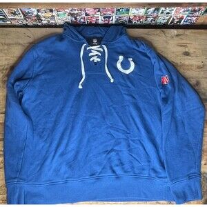 NFL Pro Line Men XL Indianapolis Colts Sweatshirt Hoodie Embroidered Hockey Lace